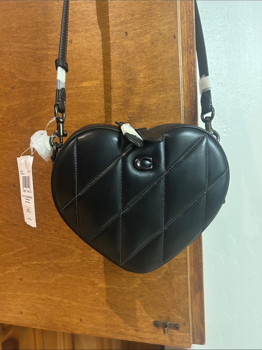 Coach Black Quilted Heart Crossbody Bag